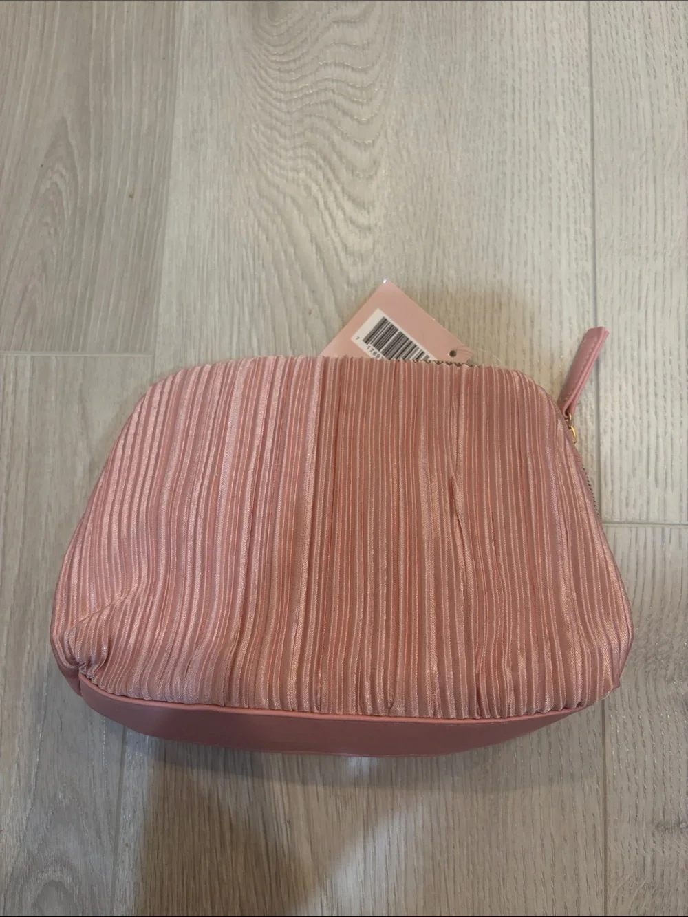 Ulta Beauty Pleated Rose Pink Cosmetic Bag